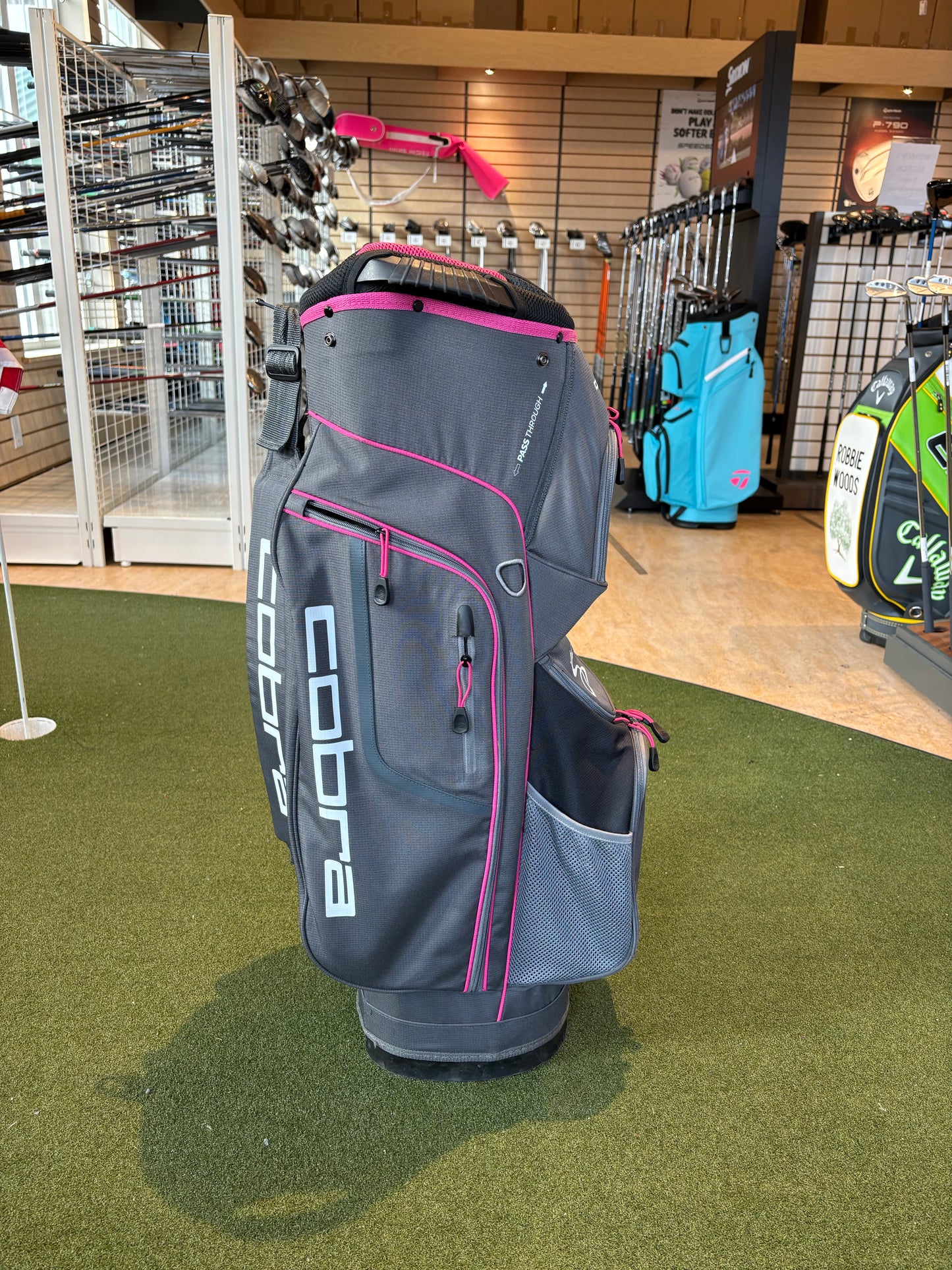 Cobra Passthrough Cart Bag (Grey/Pink)