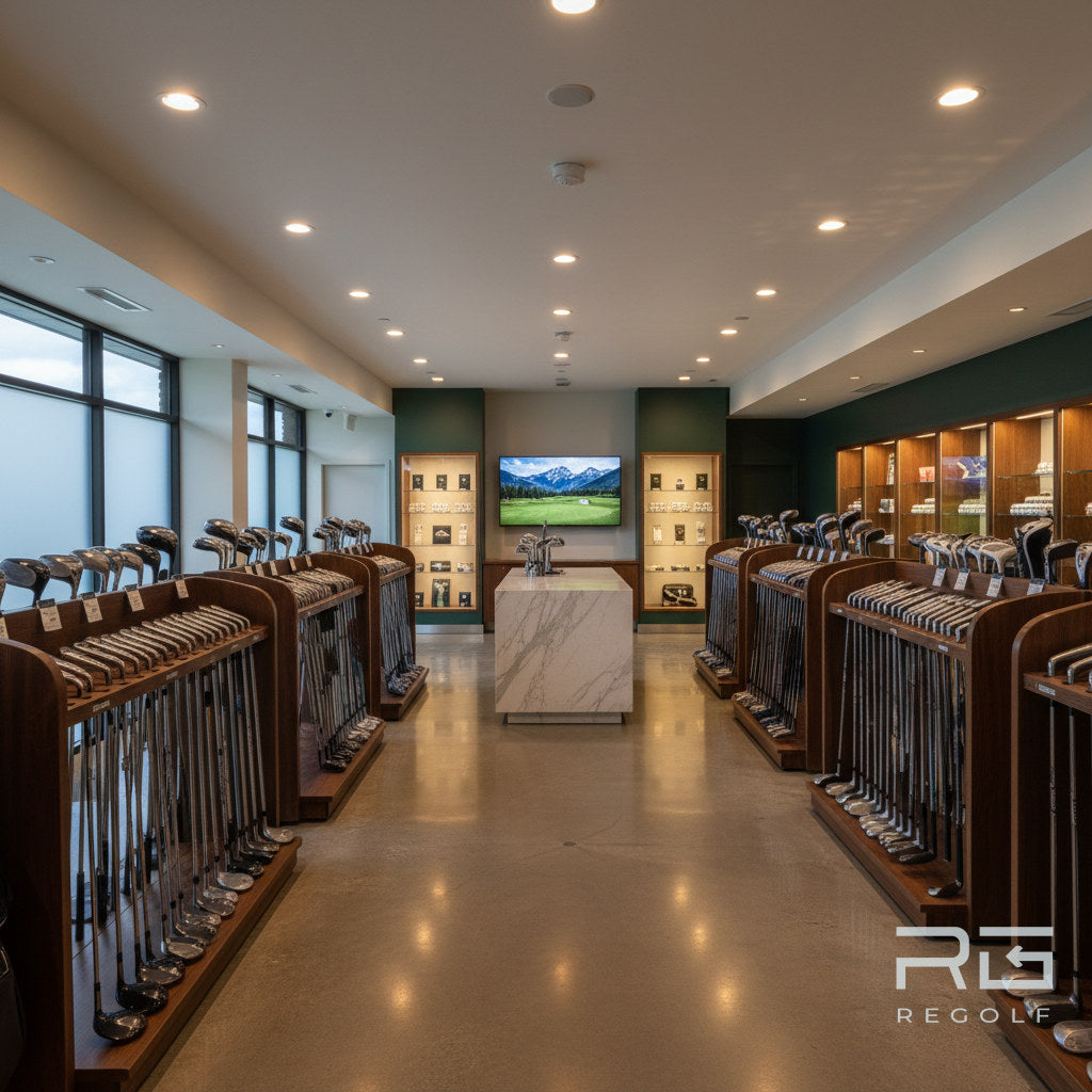 Local golf shop versus online used club buying comparison — hero image, ReGolf Co buyer's guide