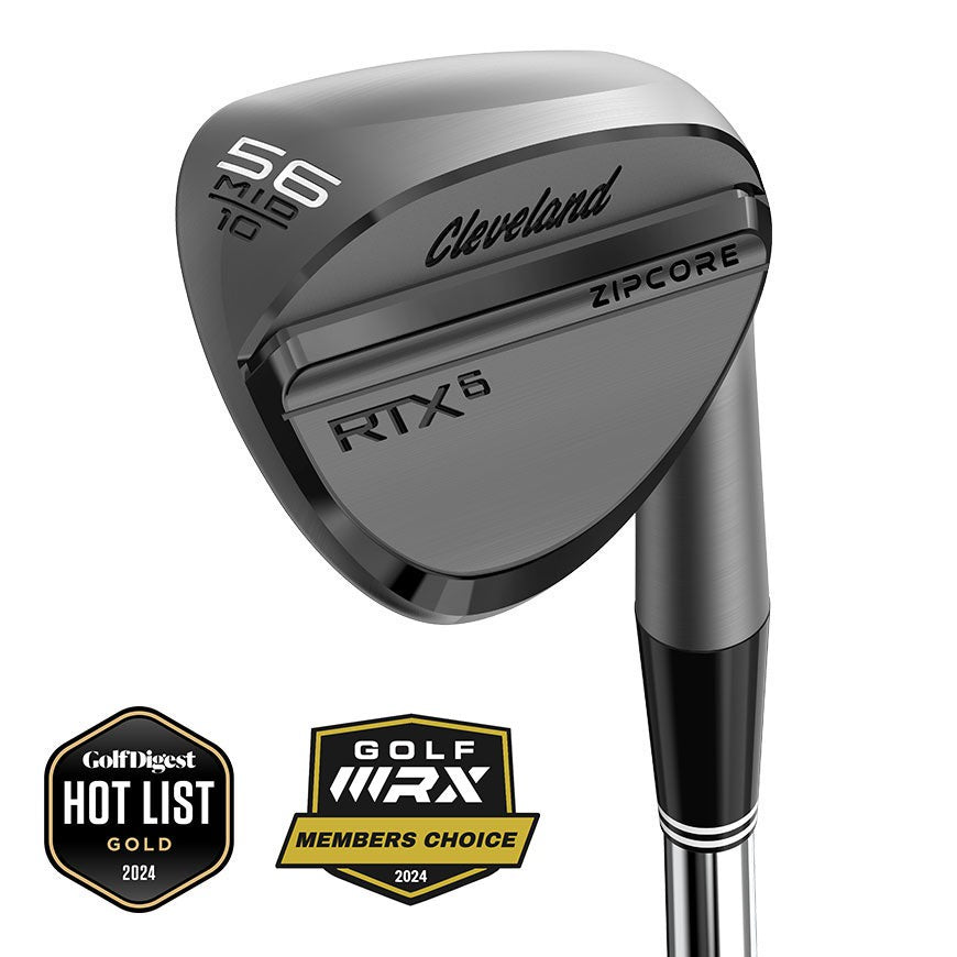 Cleveland RTX 6 ZipCore Black  wedge  showing Rotex Micro-Milling and V-MG Sole face technology