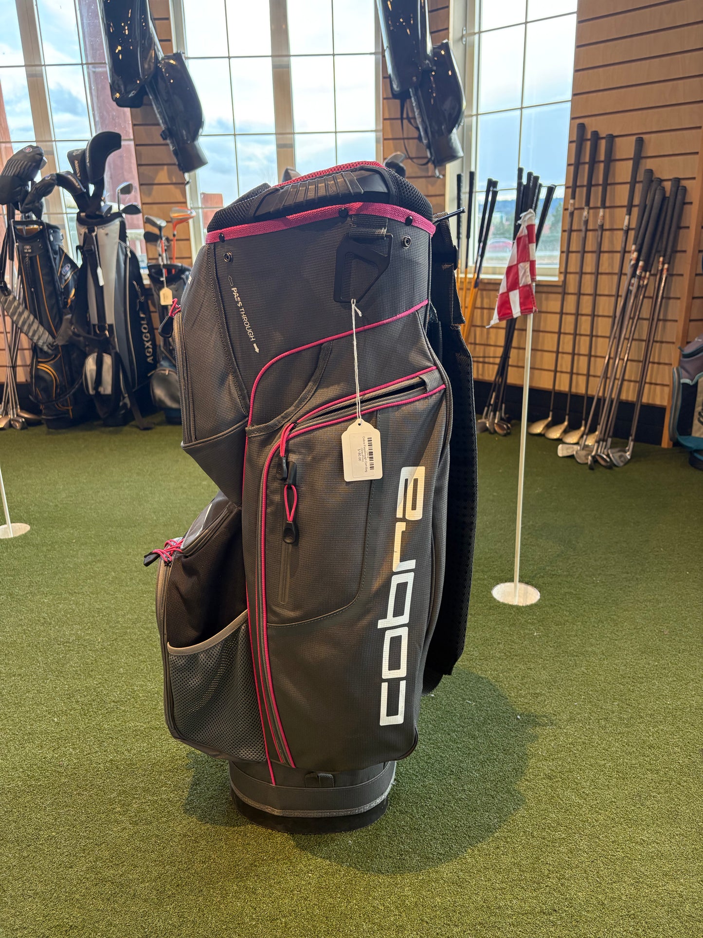 Cobra Passthrough Cart Bag (Grey/Pink)