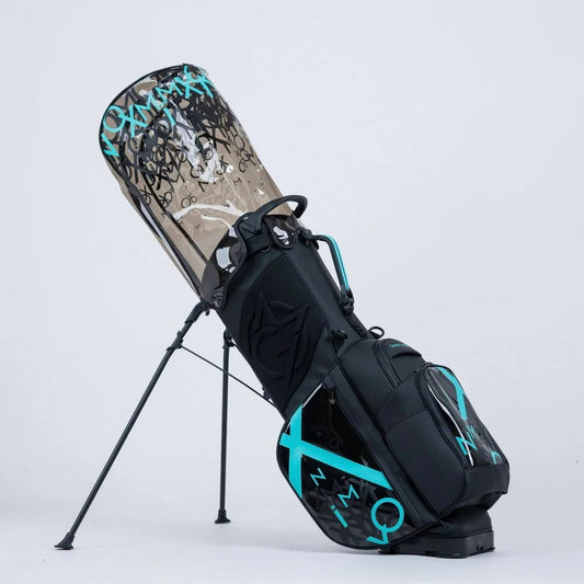 Omnix Moxie Stand Bag Nigh cart bag showing premium construction and organization