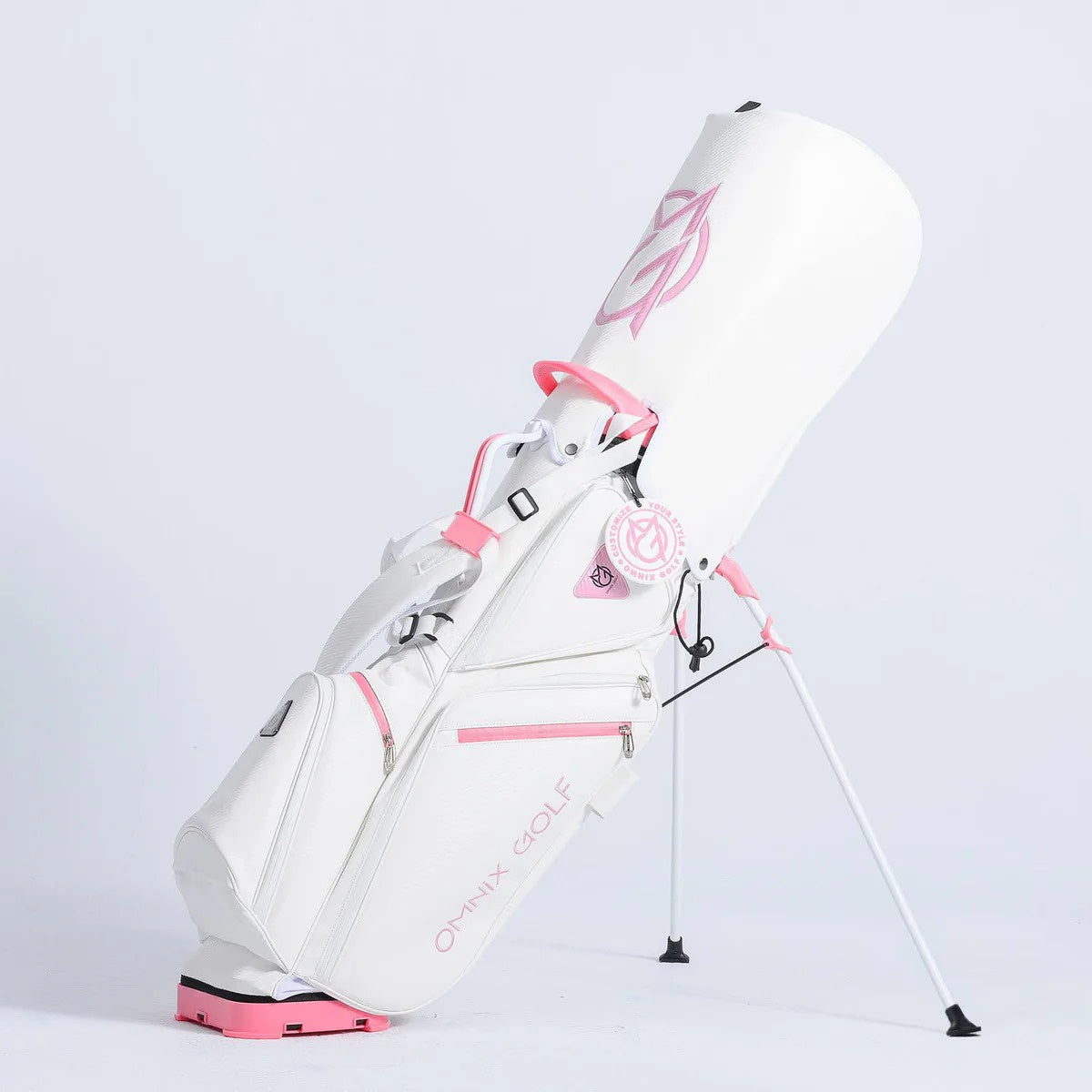 Omnix Deluxe Stand Bag Pin cart bag showing premium construction and organization