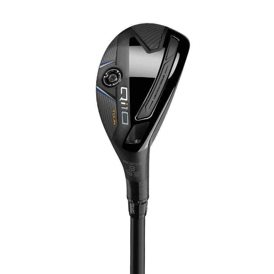 TaylorMade Qi10 Tour Rescue 3 H hybrid  RH showing 10,000 MOI technology