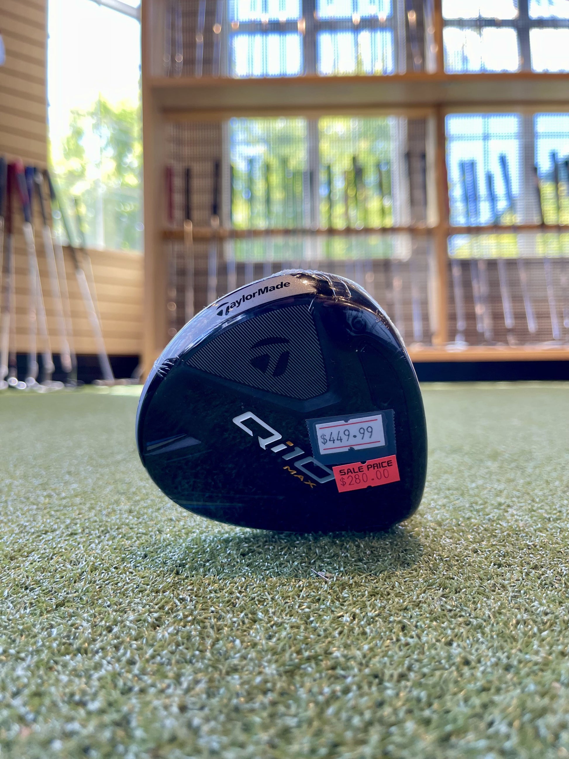 TaylorMade Qi10 Fairway Wood Ma fairway wood  showing 10,000 MOI technology